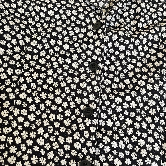 Reformation Black and White Floral Button Up Dress | Size Small - Picture 5 of 8